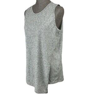 Athleta Heather Gray Faux Wrap Asymmetrical Surplice Tank Top Tunic Size Small